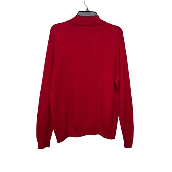 Hart Schaffner Marx Quarter Zip Extra Fine Merino Wool Sweater in Red XL - Picture 4 of 8